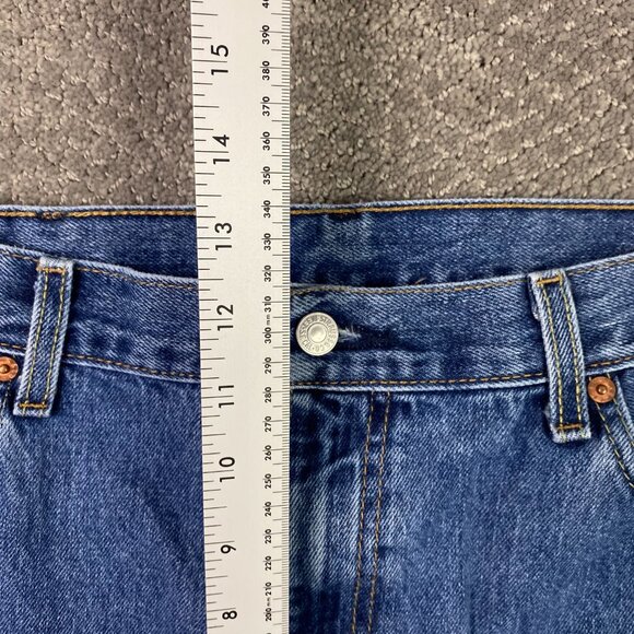 Levi's 505 Regular Fit Straight Leg Jeans Men's 40 x 32 Fits 40 x 30 Blue Cotton - Picture 10 of 13